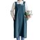 HANEE Cotton Aprons for Women Men CrossBack Apron with Pockets Deep Teal