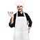 NLUS White Chef Hat and Apron Adjustable Chef Costume Set Kitchen Cooking Baking Apron with 2 Pockets for Men and Women