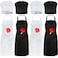 Geyoga 4 Pieces Chef Aprons and 4 Pieces Chef Hat Set Adjustable Apron with Pocket Butcher Hat Baker Costume Kitchen Apron for Men and Women