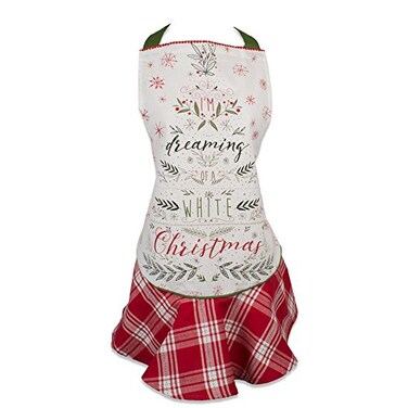 DII Womens Christmas Kitchen Apron Adjustable Adult Size for Cooking Baking Crafting Entertaining One Size Im Dreaming