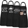 Mepase 4piece Fun Cooking Apron Set Womens Size with 2 Pockets Adjustable Kitchen Apron Suitable for Moms Wives Bakers Chefs