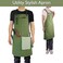 Stenffy Kitchen Apron Work Apron Canvas Multiple Pockets Gardening Painting BBQ Artist Carpenter Sizes M to XXL Olive
