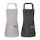 XLSXEXCL 2 Pack Stripes Kids Apron Kids Cooking Aprons with 2 Pockets Cute Aprons for Cooking for Boys and Girls BlackGrey 45x50cm