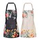 DILLMAN 2 Pack Floral Aprons with Pocket Blooming Womens Aprons Waterproof Adjustable Cooking Aprons for Kitchen Gardening and Salon 2Pack A