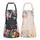 DILLMAN 2 Pack Floral Aprons with Pocket Blooming Womens Aprons Waterproof Adjustable Cooking Aprons for Kitchen Gardening and Salon 2Pack A