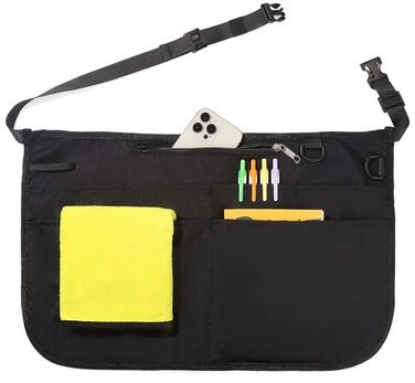 Bafelia Waterproof Server Apron for Women with 6 PocketsQuickly Put on and Take off Waitress ApronWork Apron for Bartender Barista 1 Black