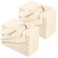 Preboun 24 Pcs Fringe Napkins Bulk Cloth Cotton Soft 17 x 17 Inch Rustic Reusable Washable Festive Square Table Napkins with Fringe for Parties Wedding Restaurant Table AccessoryIvory