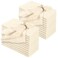 Preboun 24 Pcs Fringe Napkins Bulk Cloth Cotton Soft 17 x 17 Inch Rustic Reusable Washable Festive Square Table Napkins with Fringe for Parties Wedding Restaurant Table AccessoryIvory