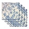 Ridhi Hand Block Print Incremental Blue 18 x 18 Set of 4 Embroidery Table Napkins Reusable Cotton Dinner Napkins for Weddings Parties Everyday Dining Gift for Spring Easter Valentine
