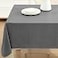 Lintex Cafe Hotel Linen Look Vinyl Flannel Backed Tablecloth Heavyweight 4 Gauge 60 x 104 Inch Rectangle Grey Indoor Outdoor Waterproof Wipe Clean Table Cover