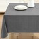 Lintex Cafe Hotel Linen Look Vinyl Flannel Backed Tablecloth Heavyweight 4 Gauge 60 x 104 Inch Rectangle Grey Indoor Outdoor Waterproof Wipe Clean Table Cover