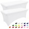 Smiry 2 Pack Spandex Table Cloth 6FT Elastic Fitted Stretch Tablecloths Washable and Wrinkle Free Rectangular Patio Table Cover for Outdoor Wedding Banquet Parties White 72Lx30Wx30H Inch