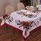Kadut Christmas Ribbon Tablecloth 60 x 126 Inch for 8 Foot Rectangle Tables Heavy Duty Fabric Stain Proof Xmas Ribbon Table Cloth for Harvest Holiday and Fall Christmas Dinner