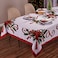 Kadut Christmas Ribbon Tablecloth 60 x 126 Inch for 8 Foot Rectangle Tables Heavy Duty Fabric Stain Proof Xmas Ribbon Table Cloth for Harvest Holiday and Fall Christmas Dinner