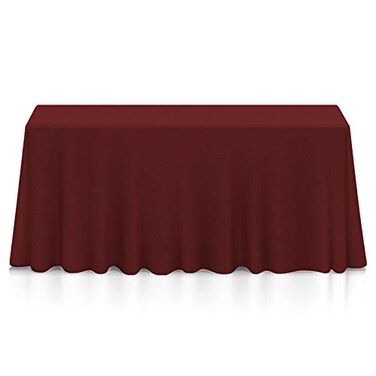 Lann's Linens Lanns Linens 90 x 132 Inch Rectangular Tablecloth Washable Polyester Fabric Table Cloth for Dining Tables Parties Restaurants Weddings Burgundy
