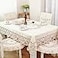 AMZALI Washable Flower Embroidered Lace Tablecloth DustProof Table Cloths Rectangle Fabric Table Cover for Kitchen Dinner Picnic Outdoor and Indoor Home Decor Oblong 68 x 126 inch