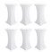 HolidayIdeas Cocktail Table Covers 6 Pack Fitted Stretch Spandex Square Corners Cocktail Tablecloths White Fit for 3032 Diameter x 43 Height Tables