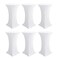 HolidayIdeas Cocktail Table Covers 6 Pack Fitted Stretch Spandex Square Corners Cocktail Tablecloths White Fit for 3032 Diameter x 43 Height Tables