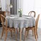 maxmill Flaxy Faux Linen Tablecloth with 2Tone Slubby Texture Wrinkle Resistant AntiShrink Soft Table Cloth for Kitchen Dining Restaurant Tabletop for Event Dinner Round 70 Inch Light Gray