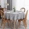 maxmill Flaxy Faux Linen Tablecloth with 2Tone Slubby Texture Wrinkle Resistant AntiShrink Soft Table Cloth for Kitchen Dining Restaurant Tabletop for Event Dinner Round 70 Inch Light Gray