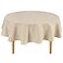 Hiasan Round Linen Tablecloth 70 Inch Wrinkle and Stain Resistant Washable Polyester Fabric Table Cloth for Dining Room Kitchen Party Beige