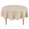 Hiasan Round Linen Tablecloth 70 Inch Wrinkle and Stain Resistant Washable Polyester Fabric Table Cloth for Dining Room Kitchen Party Beige
