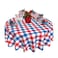 SuQKXCo 4th of July Round Tablecloth 60 inch Patriotic Memorial Day Tablecloths Independence Day Red White and Blue Checkered Table Covers for Kitchen Party Decoration
