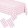 WNINK 2 Pack Pink Gingham Tablecloth Rectangular Pink and White Checkered Tablecloths Disposable Plastic Pink Plaid Table Cover for Parties Outdoor Picnic Birthday Wedding Camping 54 108 Inch
