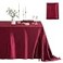 Counfeisly 1 Pack Satin Table Cover Rectangle Silkly Soft Table Cloth Satin Dining Table Cloths for Wedding Banquet Table Decoration Dining Room Indoor and Outdoor Use 60 x 120 Inches Burgundy