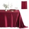 Counfeisly 1 Pack Satin Table Cover Rectangle Silkly Soft Table Cloth Satin Dining Table Cloths for Wedding Banquet Table Decoration Dining Room Indoor and Outdoor Use 60 x 120 Inches Burgundy