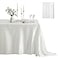 Counfeisly 1 Pack Square Satin Table Cover Silkly Soft Table Cloth Satin Dining Table Cloths for Wedding Banquet Table Decoration Dining Room Indoor and Outdoor Use 52 x 52 Inches Off White