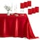 Counfeisly 6 Pack Square Satin Table Cover Silkly Soft Table Cloth Satin Dining Table Cloths for Wedding Banquet Table Decoration Dining Room Indoor and Outdoor Use 52 x 52 Inches Red