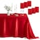 Counfeisly 6 Pack Square Satin Table Cover Silkly Soft Table Cloth Satin Dining Table Cloths for Wedding Banquet Table Decoration Dining Room Indoor and Outdoor Use 52 x 52 Inches Red