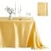 Counfeisly 1 Pack Square Satin Table Cover Silkly Soft Table Cloth Satin Dining Table Cloths for Wedding Banquet Table Decoration Dining Room Indoor and Outdoor Use 52 x 52 Inches Gold