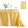 Counfeisly 1 Pack Square Satin Table Cover Silkly Soft Table Cloth Satin Dining Table Cloths for Wedding Banquet Table Decoration Dining Room Indoor and Outdoor Use 52 x 52 Inches Gold