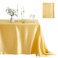 Counfeisly 1 Pack Square Satin Table Cover Silkly Soft Table Cloth Satin Dining Table Cloths for Wedding Banquet Table Decoration Dining Room Indoor and Outdoor Use 52 x 52 Inches Gold