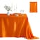 Counfeisly 1 Pack Satin Table Cover Rectangle Silkly Soft Table Cloth Satin Dining Table Cloths for Wedding Banquet Table Decoration Dining Room Indoor and Outdoor Use 60 x 84 Inches Orange