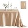 Counfeisly 1 Pack Square Satin Table Cover Silkly Soft Table Cloth Satin Dining Table Cloths for Wedding Banquet Table Decoration Dining Room Indoor and Outdoor Use 52 x 52 Inches Taupe