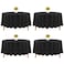 Teruntrue 4 Pack Round Tablecloths Polyester 90 Inches Black Washable Stain Resistant Wrinkle Free Fabric Table Covers for Wedding Parties Banquet Buffet