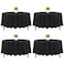 Teruntrue 4 Pack Round Tablecloths Polyester 90 Inches Black Washable Stain Resistant Wrinkle Free Fabric Table Covers for Wedding Parties Banquet Buffet