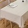 TruDelve Rectangular Tablecloth Beige Striped Cloth Tablecloths with Tassels Rustic Fall Table Cloth Rectangle Table Cover Beige70x55Rectangular