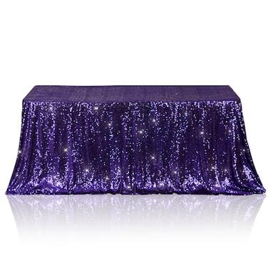 Poise3EHome Purple Sequin Tablecloth 5072 Inch Rectangle Sparkly Fabric Table Cover Overlay for Halloween Birthday Party Holiday Decoration