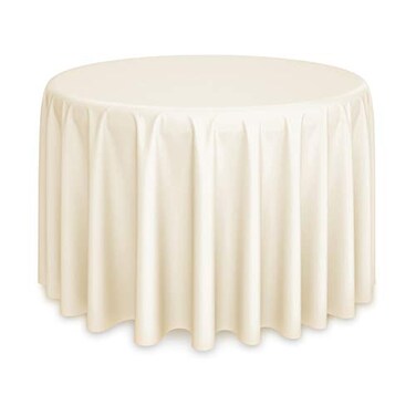 Lann's Linens Lanns Linens 108 Round Premium Tablecloth for WeddingBanquetRestaurant Polyester Fabric Table Cloth Ivory