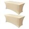 Obstal 6ft Stretch Spandex Table Cover for Standard Folding Tables 2 Pack Universal Rectangular Fitted Tablecloth Protector for Wedding Banquet and Party 72L x 30W x 30H Inches Champagne 2pc