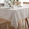 AMZALI Washable Cotton Linen Tablecloths Fabric Tassel Tablecloth DustProof Table Cover for Kitchen Dinning Tabletop Home Decoration Everyday Use RectangleOblong 55 x 71Inch Linen