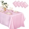 Horbaunal 4 Pack Light Pink Satin Tablecloth 60 x 102 Inches Rectangle Satin Table Cover Bright Silk Table Cloth Smooth Table Decoration for Wedding Party Banquet