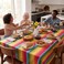 Urban Villa Table Cloth Kitchen Dining Tabletop Cover 100 Cotton 60x84 Inches Rectangle Tablecloth Washable Reusable Ideal for Hotel Restaurant Farmhouse Wedding Holiday Dinner Parties Red Multi