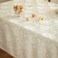 GLORY SEASON Textured Tablecloth Waterproof Spillproof Lace Trim Rectangle Jacquard Fabric Table Cloth Kitchen Dinning Tabletop Decoration Round Table Cover for Outdoor Use 55 x 70 Inch Ivory White