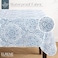 Elrene Home Fashions Savannah Boho Paisley Water and StainResistant Vinyl Tablecloth with Flannel Backing 60 Inches X 102 Inches Rectangle Blue