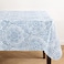 Elrene Home Fashions Savannah Boho Paisley Water and StainResistant Vinyl Tablecloth with Flannel Backing 60 Inches X 102 Inches Rectangle Blue